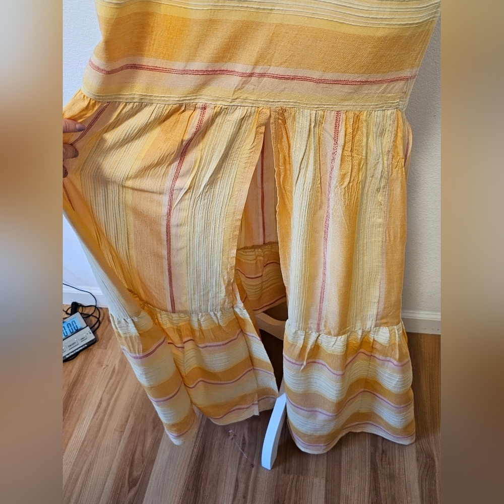 Lspace Clara Yellow Color Block Stripe Tiered Dre… - image 6